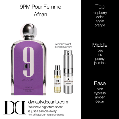 Fragrance sample bottle for 9PM pour Femme by Afnan