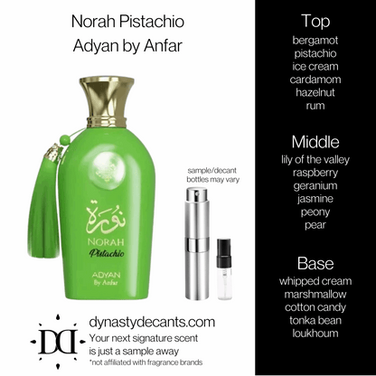Norah Pistachio by Adyan by Anfar | Fragrance Sample | Decant