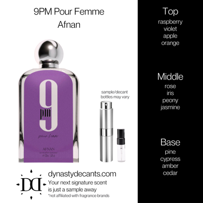 9PM pour Femme by Afnan | Fragrance Sample | Decant