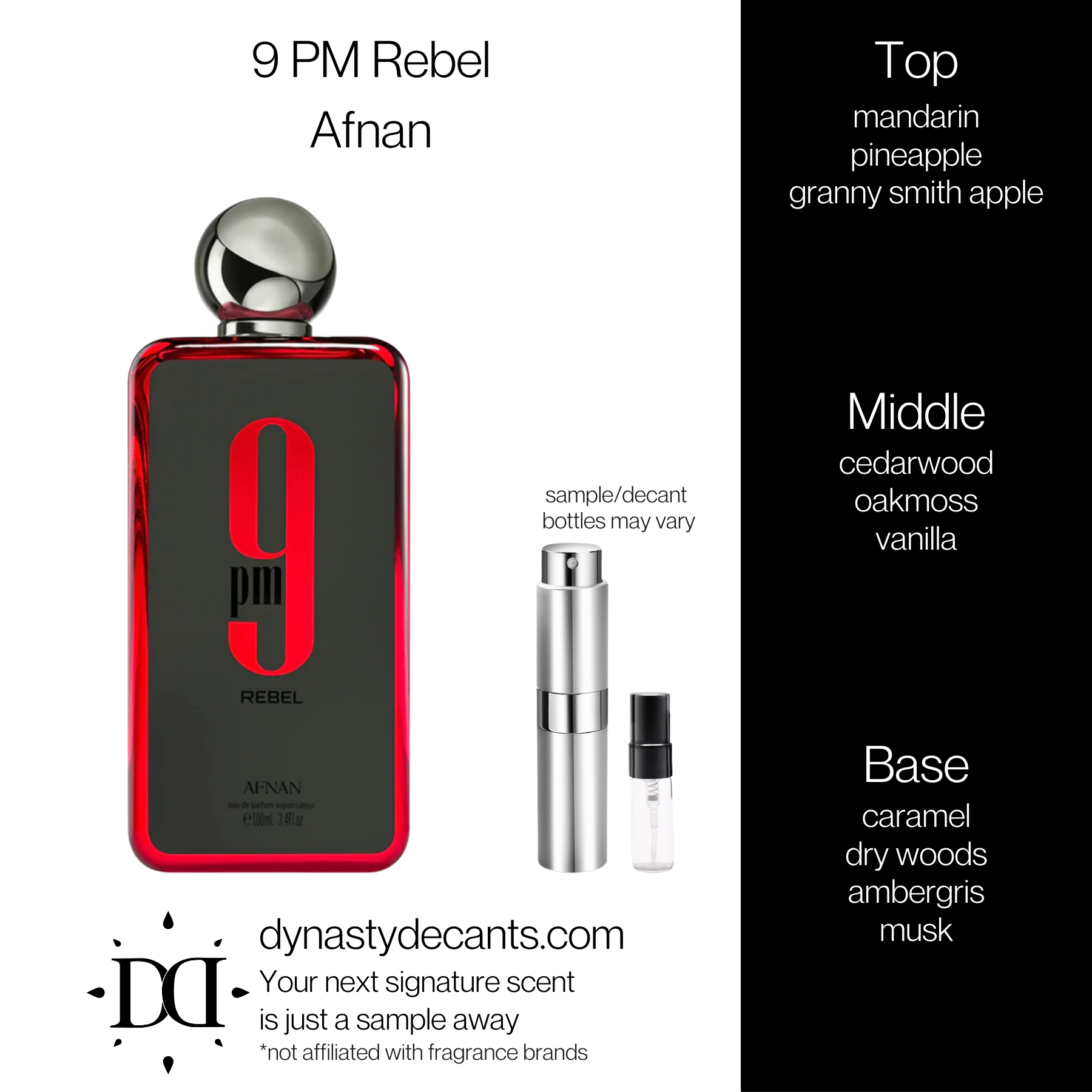 9PM Rebel by Afnan | Fragrance Sample | Decant