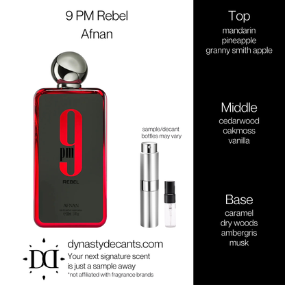 9PM Rebel by Afnan | Fragrance Sample | Decant