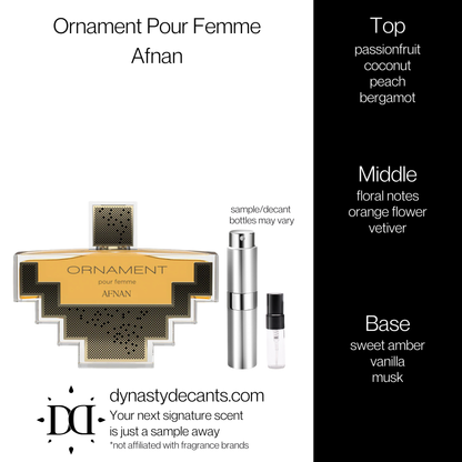 Ornament Pour Femme by Afnan | Fragrance Sample | Decant
