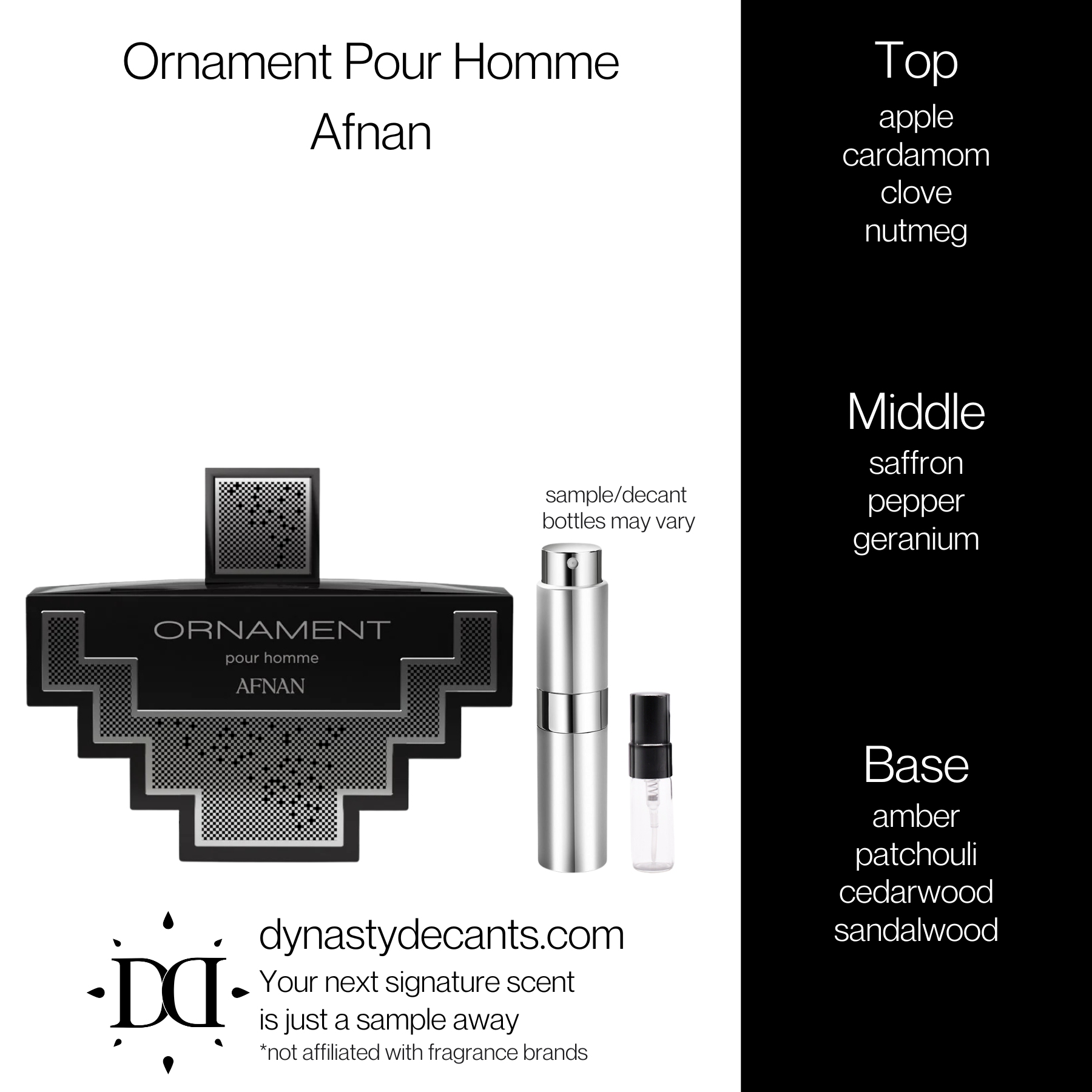 Ornament Pour Homme by Afnan | Fragrance Sample | Decant