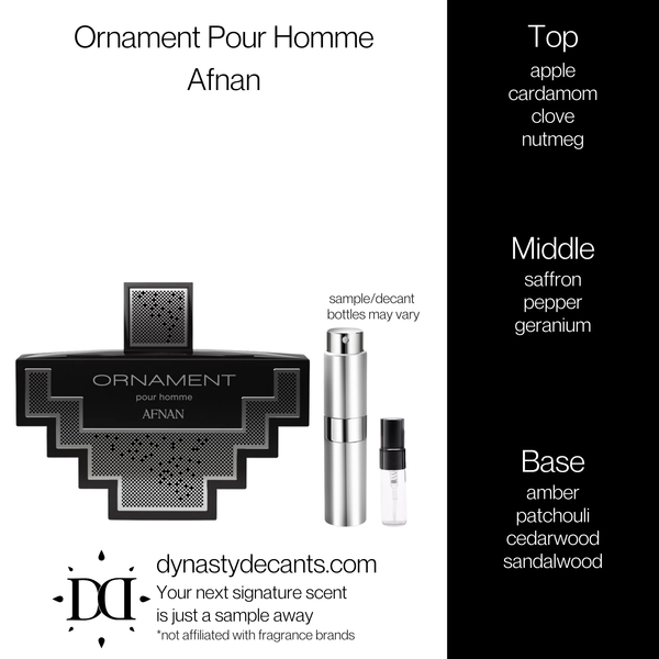Ornament Pour Homme by Afnan | Fragrance Sample | Decant