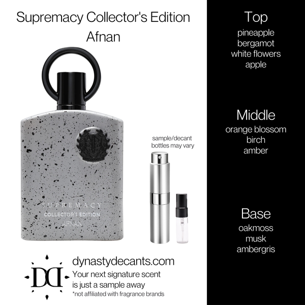 Supremacy Collector's Edition by Afnan | Fragrance Sample | Decant