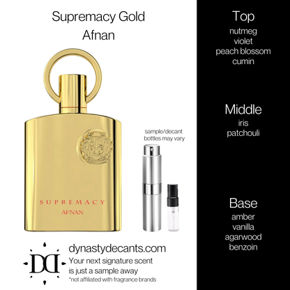 Supremacy Gold by Afnan | Fragrance Sample | Decant