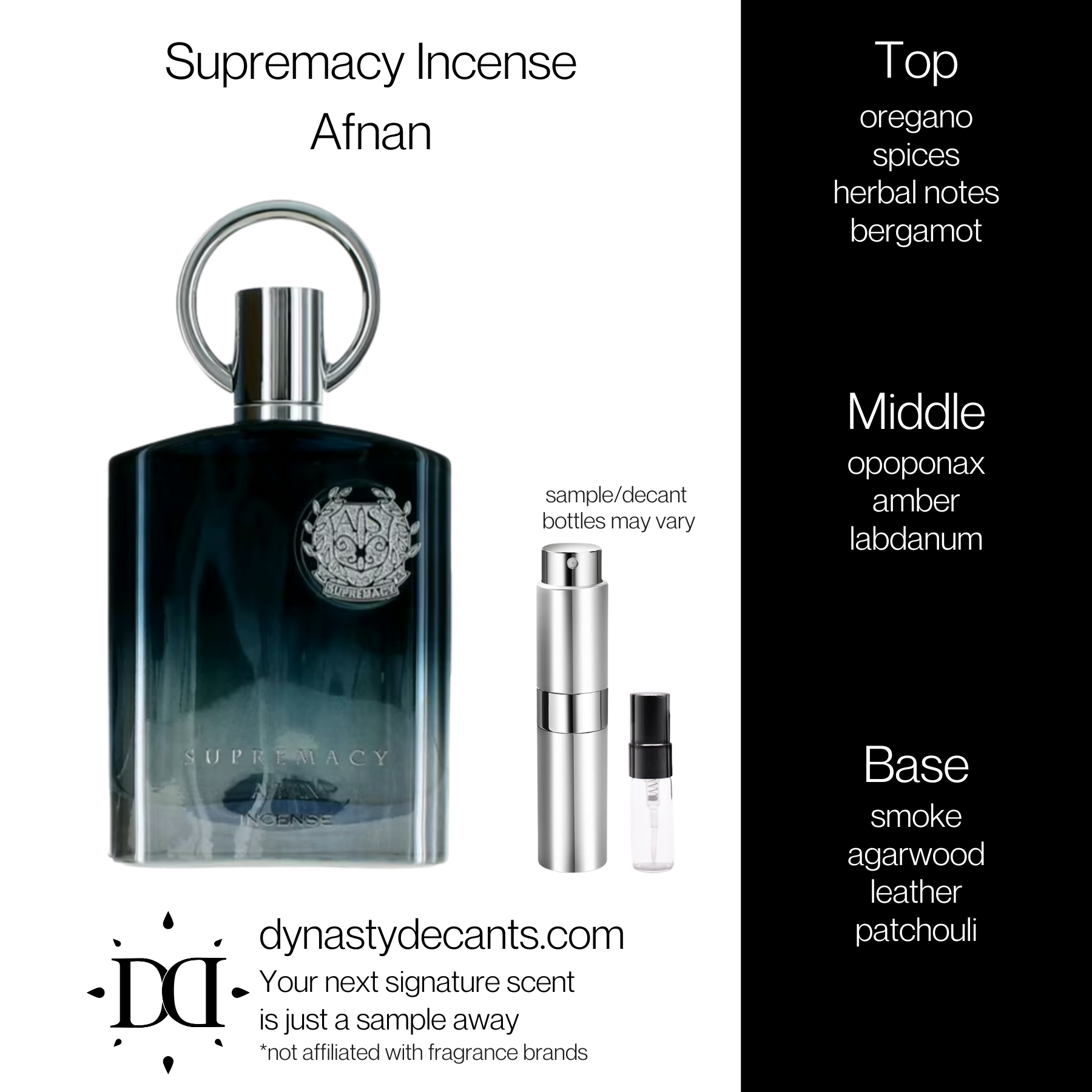 Supremacy Incense by Afnan | Fragrance Sample | Decant