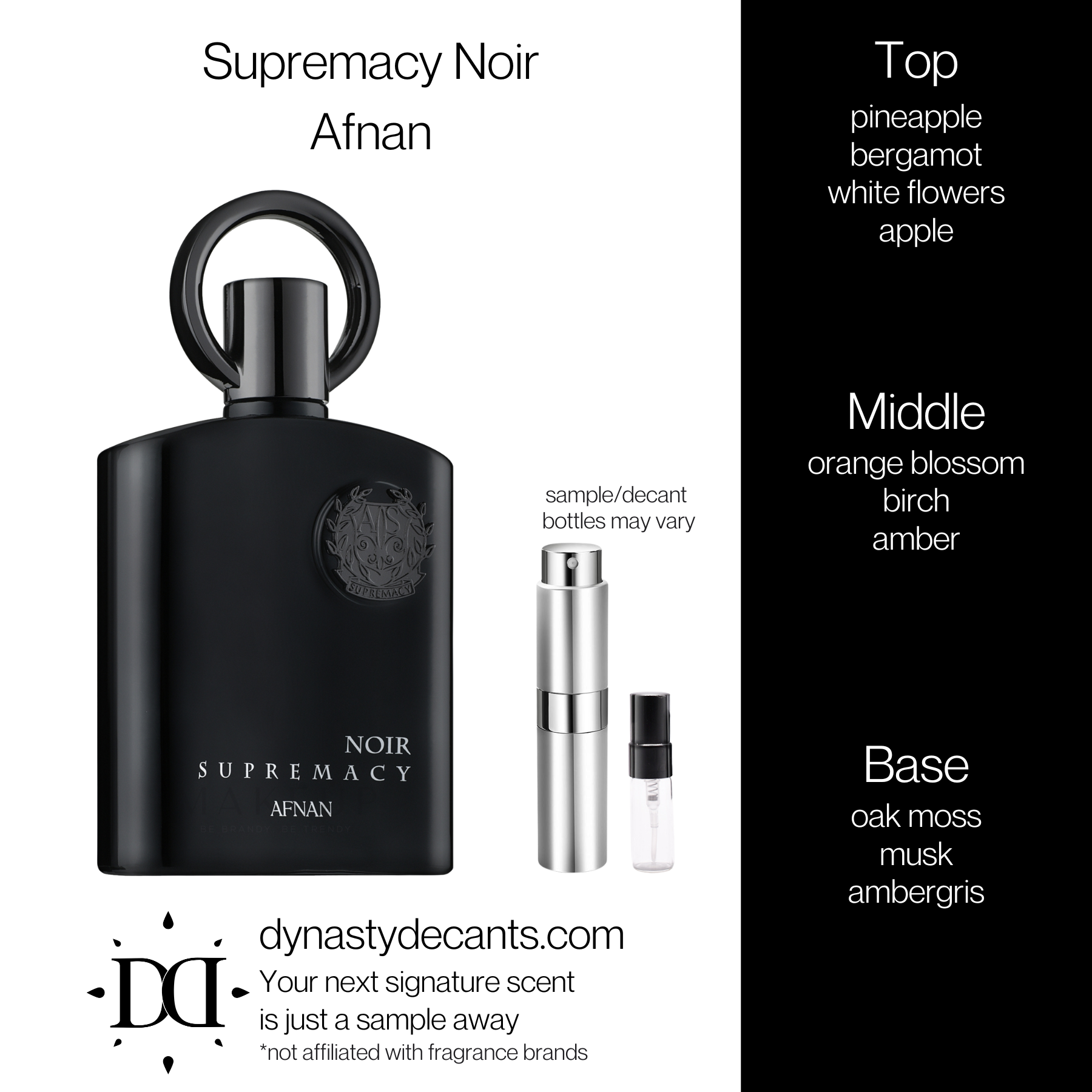 Supremacy Noir by Afnan | Fragrance Sample | Decant