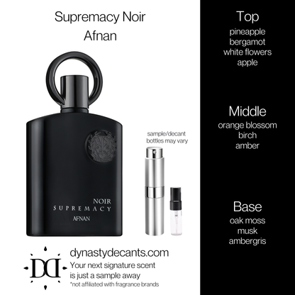 Supremacy Noir by Afnan | Fragrance Sample | Decant