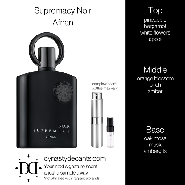 Supremacy Noir by Afnan | Fragrance Sample | Decant