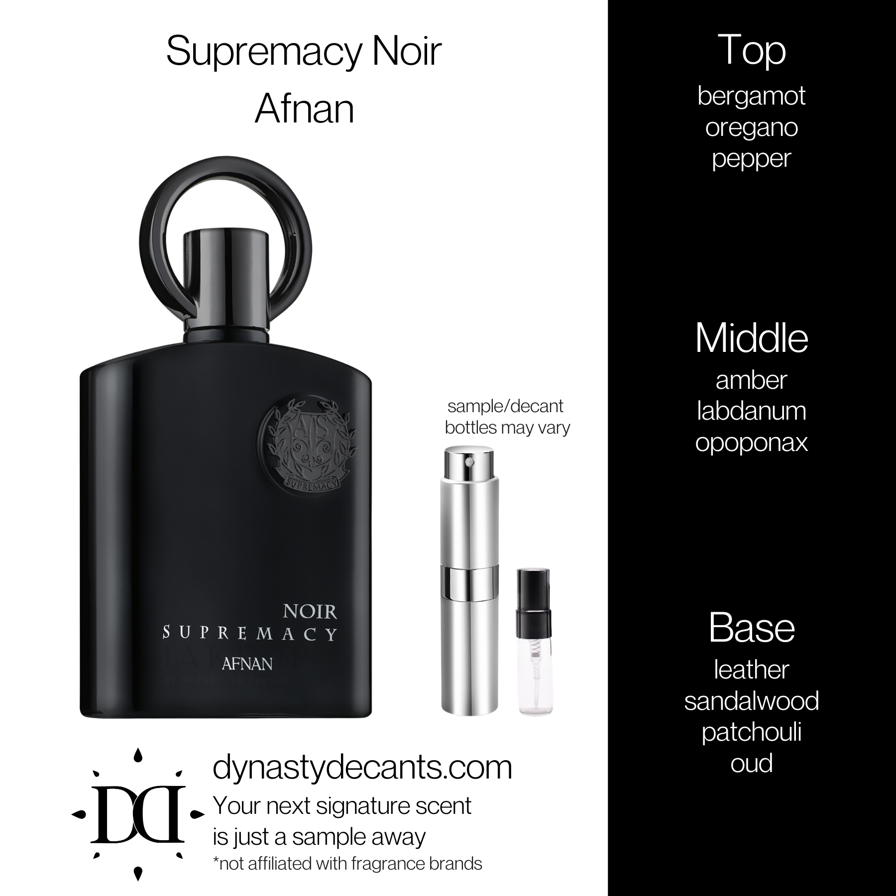Supremacy Noir by Afnan | Fragrance Sample | Decant