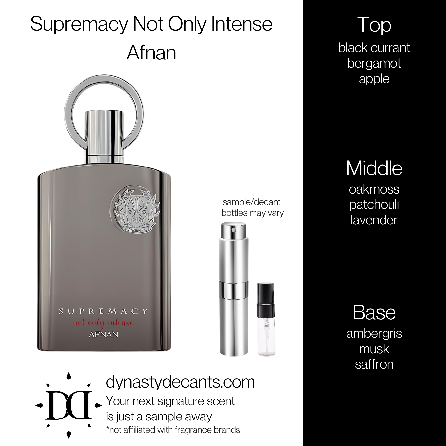 Supremacy Not Only Intense by Afnan | Fragrance Sample | Decant