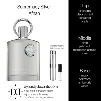 Supremacy Silver by Afnan | Fragrance Sample | Decant