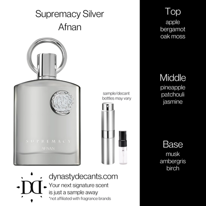 Supremacy Silver by Afnan | Fragrance Sample | Decant