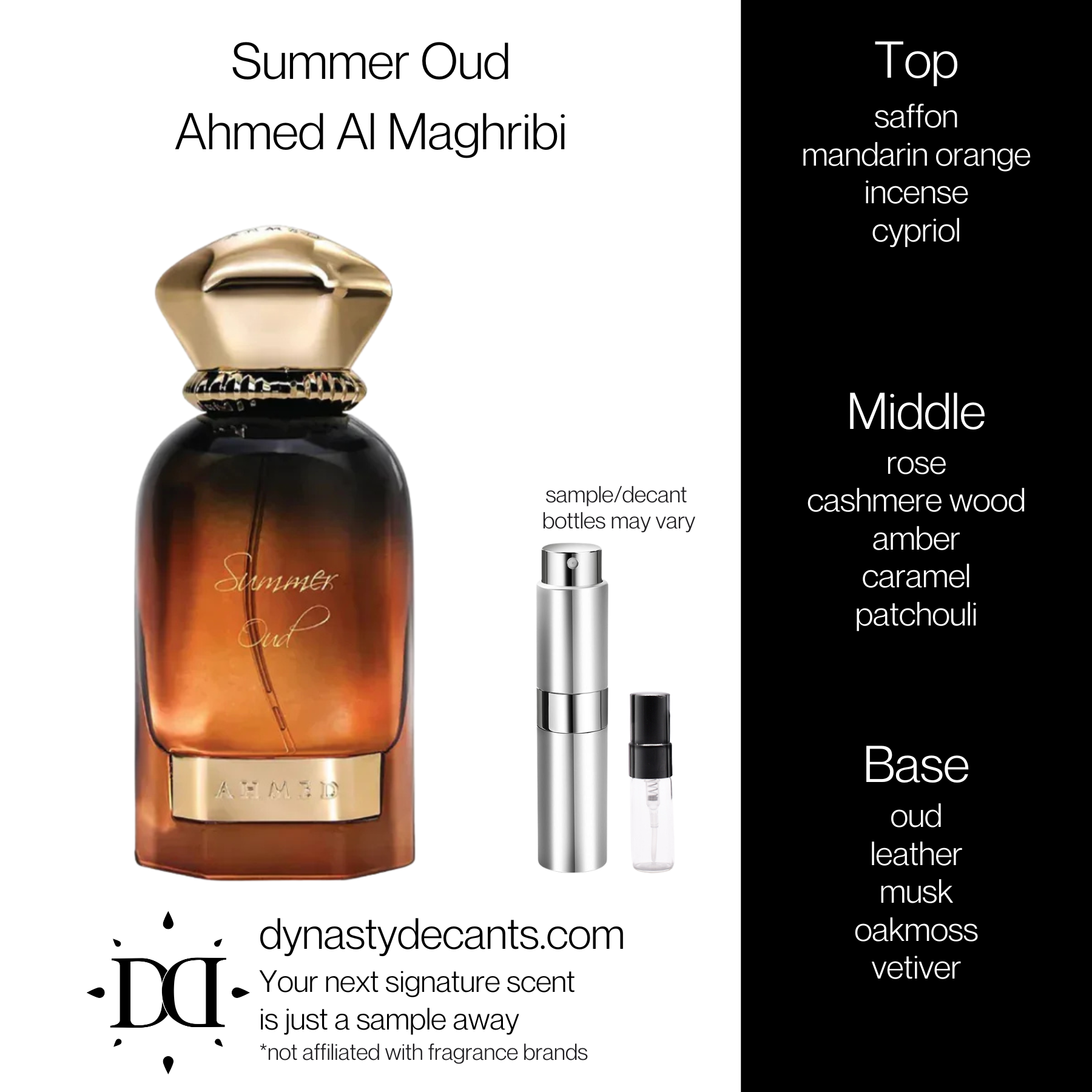 Summer Oud by Ahmed Al Maghribi | Fragrance Sample | Decant