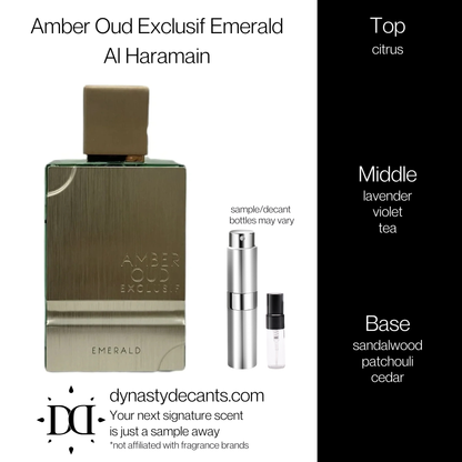 Amber Oud Exclusif Emerald by Al Haramain | Fragrance Sample | Decant