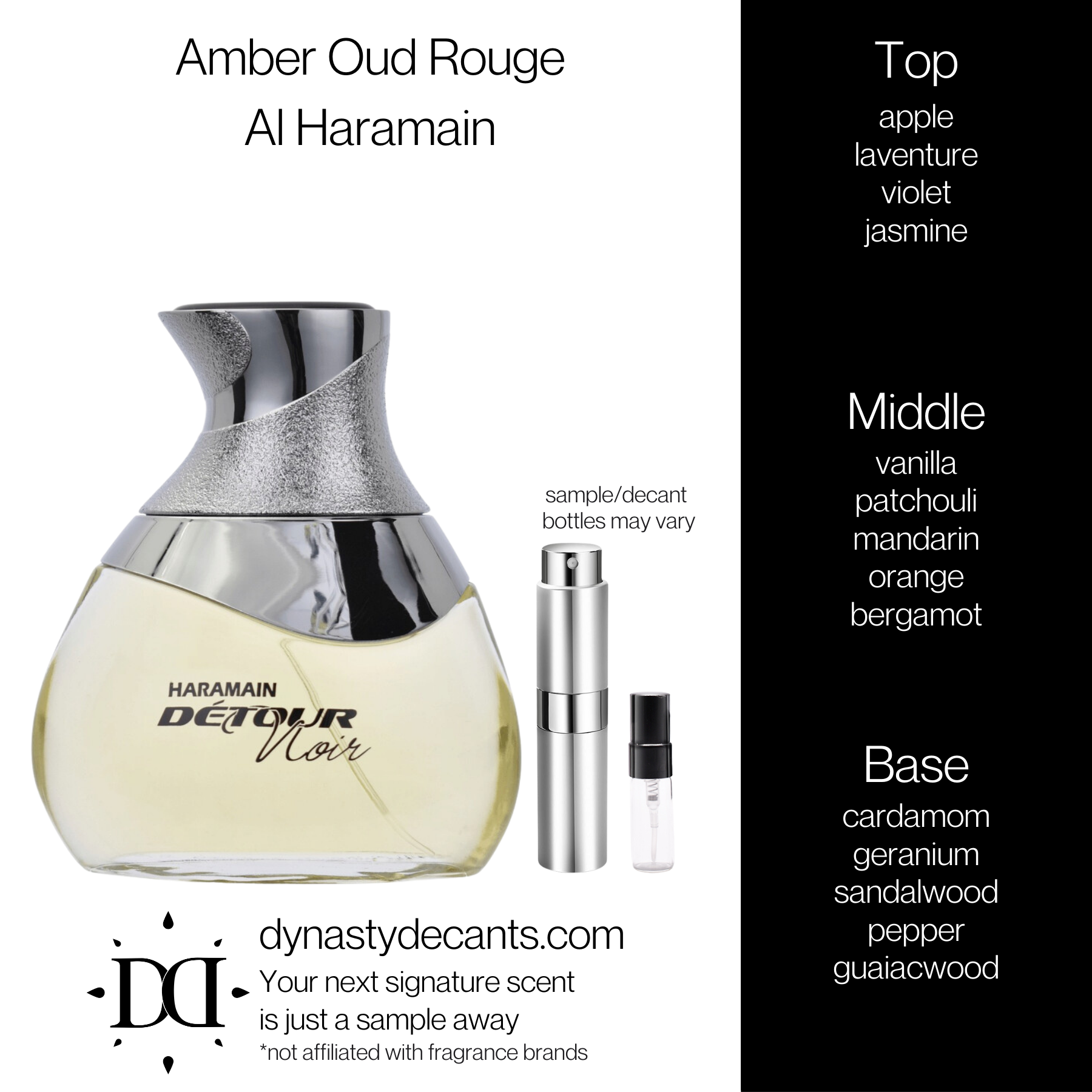 Detour Noir by Al Haramain | Fragrance Sample | Decant