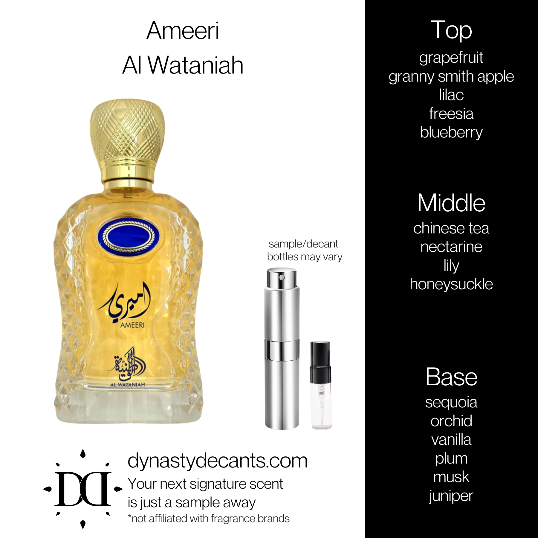 Ameeri by Al Wataniah | Fragrance Sample | Decant