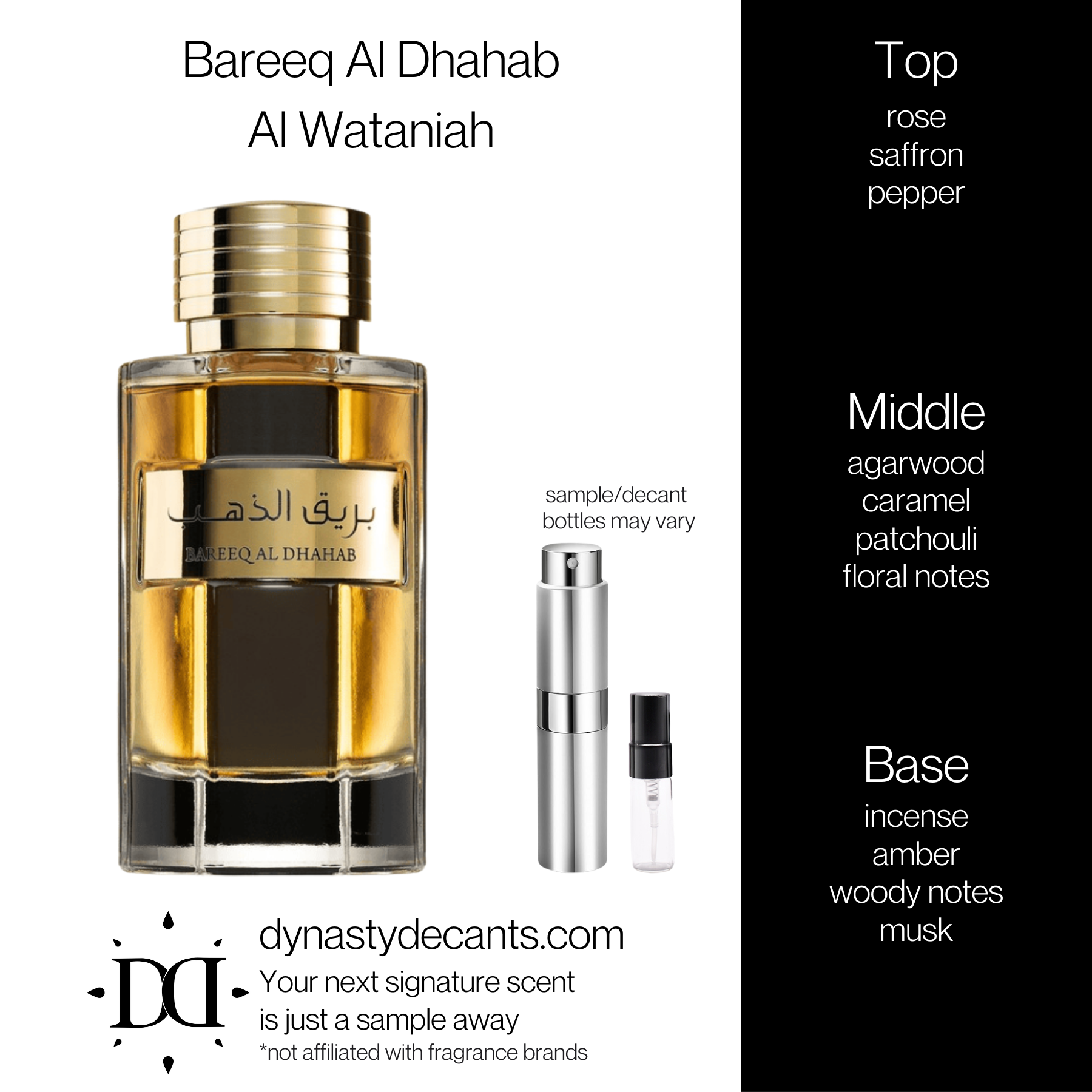 Bareeq Al Dhahab by Al Wataniah | Fragrance Sample | Decant