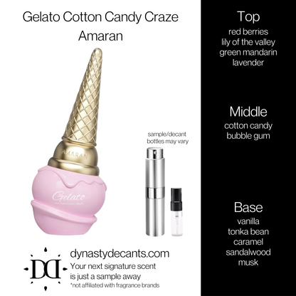 Gelato Cotton Candy Craze by Amaran | Fragrance Sample | Decant