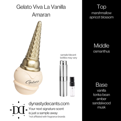 Gelato Viva La Vanilla by Amaran | Fragrance Sample | Decant