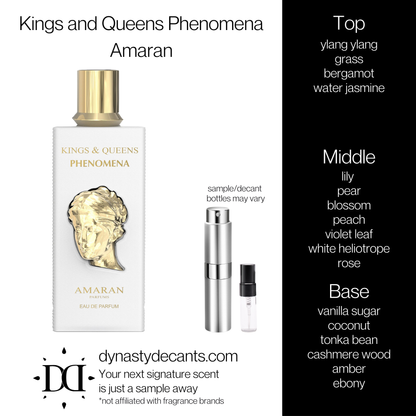 Kings and Queens Phenomena by Amaran | Fragrance Sample | Decant