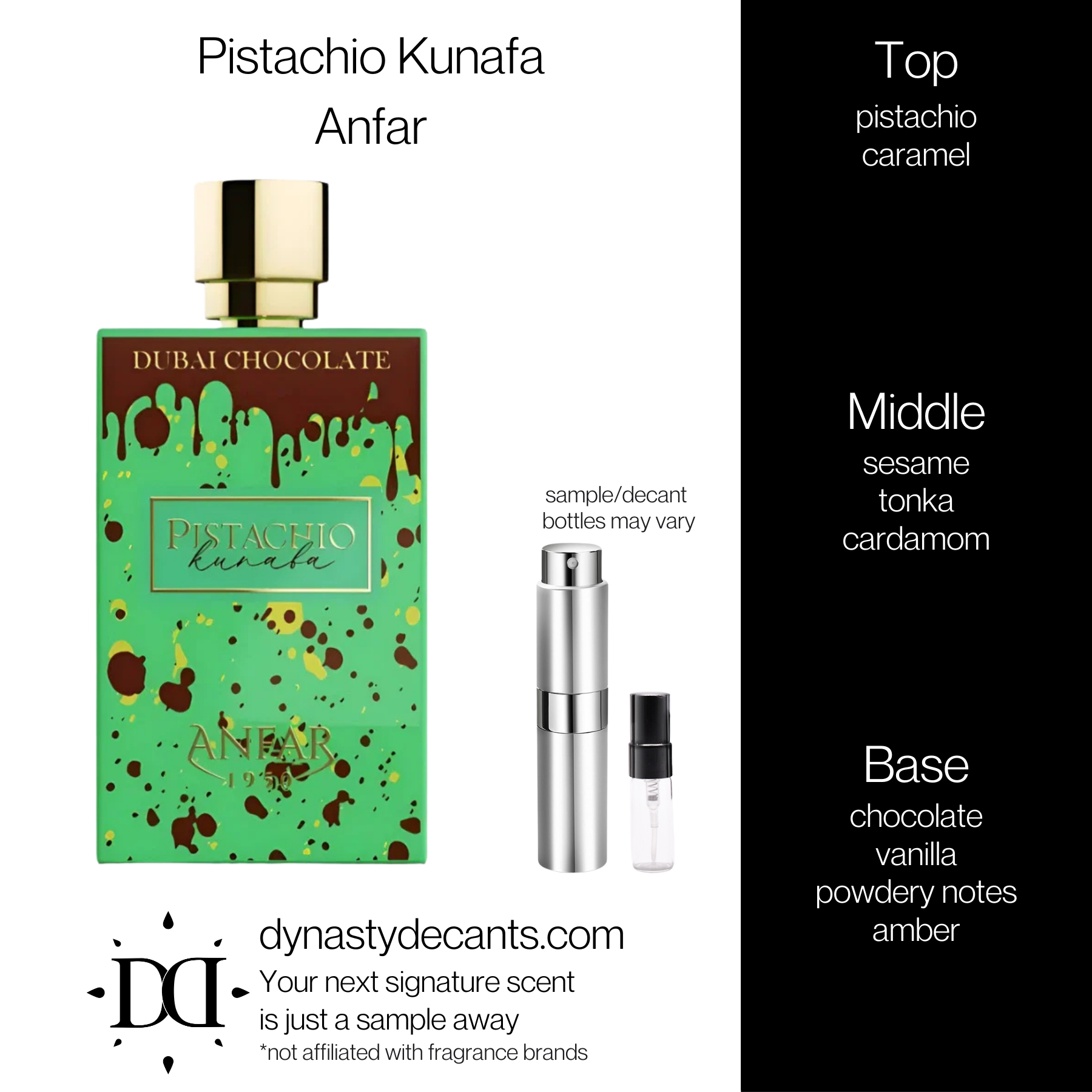 Pistachio Kunafa by Anfar | Fragrance Sample | Decant