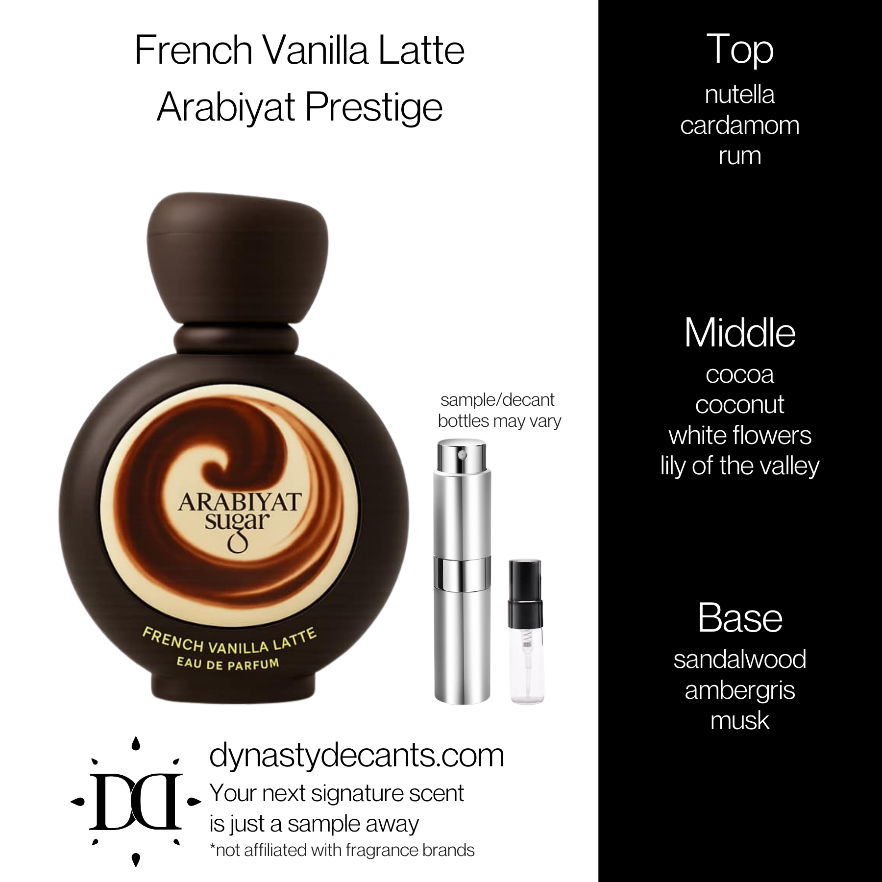 French Vanilla Latte by Arabiyat Prestige | Fragrance Sample | Decant