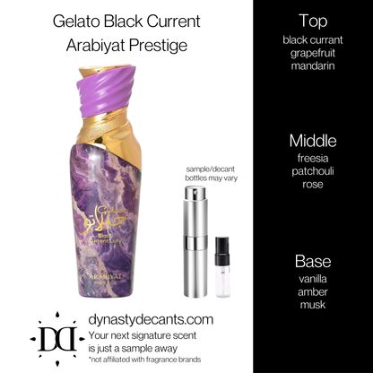 Gelato Black Current by Arabiyat Prestige | Fragrance Sample | Decant