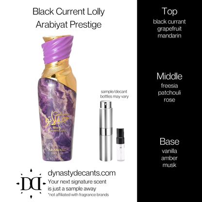 Black Current Lolly by Arabiyat Prestige | Fragrance Sample | Decant