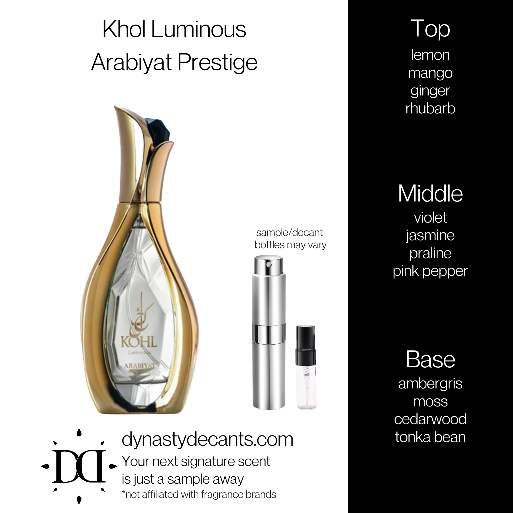 Khol Luminous by Arabiyat Prestige | Fragrance Sample | Decant