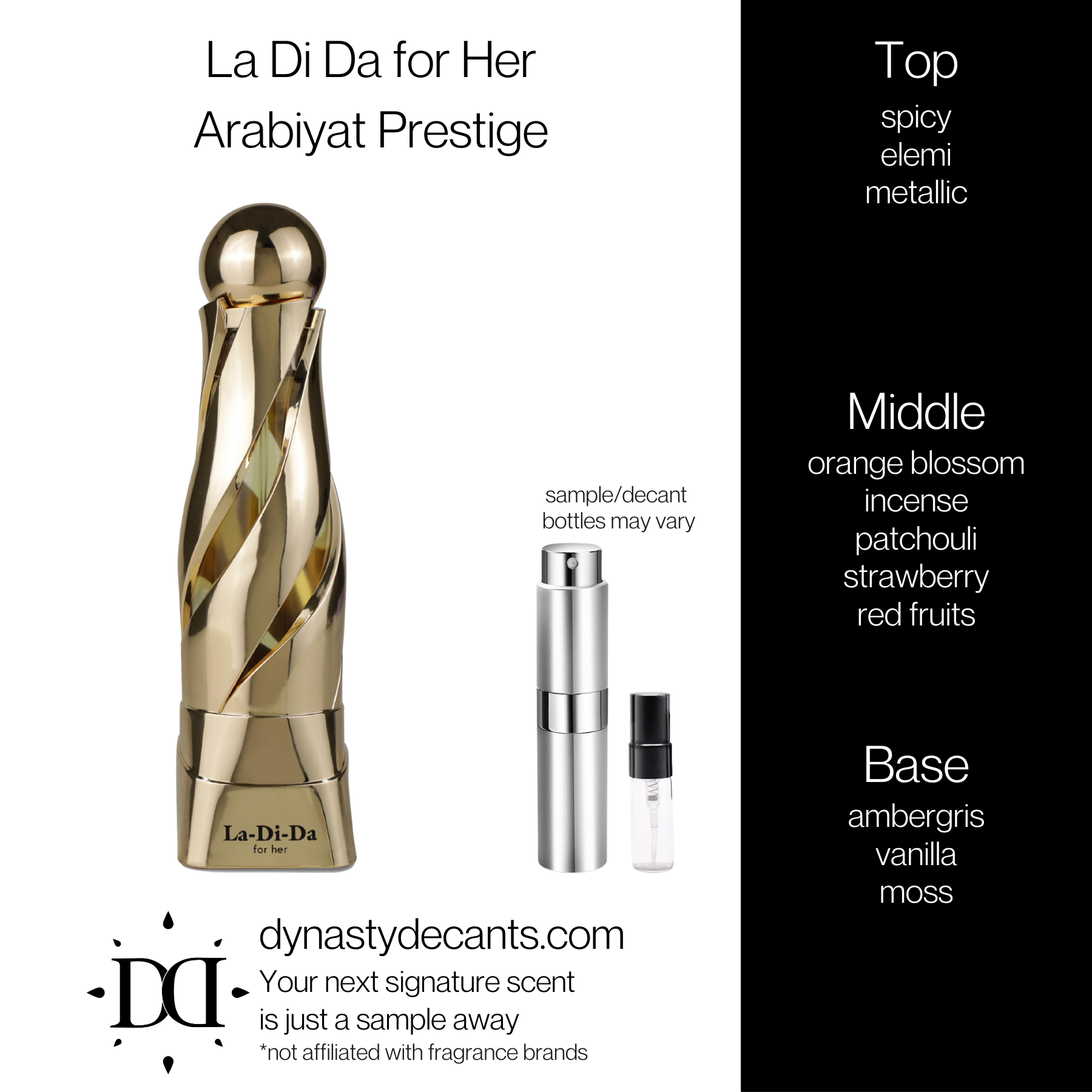La Di Da Women by Arabiyat Prestige  | Fragrance Sample | Decant