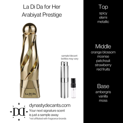 La Di Da Women by Arabiyat Prestige  | Fragrance Sample | Decant