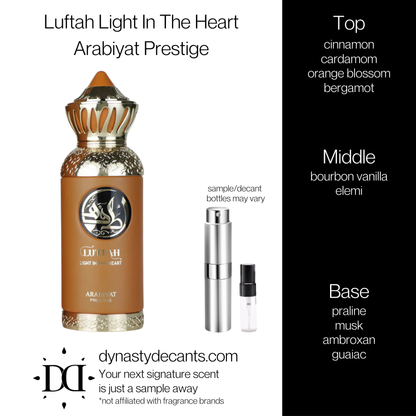Luftah Light In The Heart by Arabiyat Prestige  | Fragrance Sample | Decant