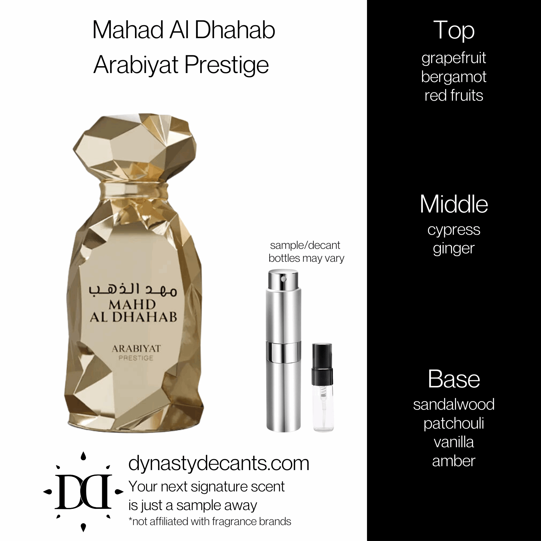 Mahad Al Dhahab by Arabiyat Prestige  | Fragrance Sample | Decant