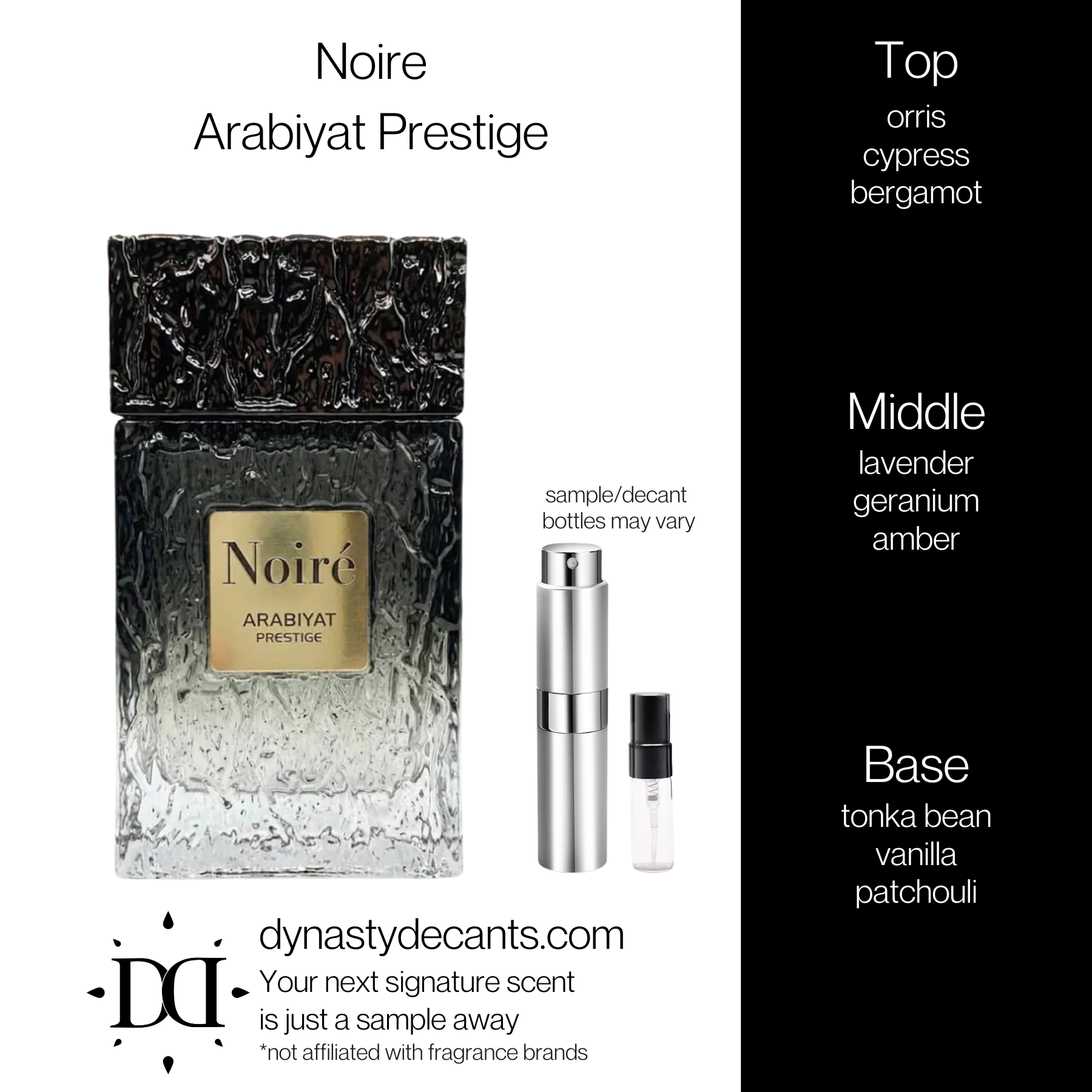 Noire by Arabiyat Prestige | Fragrance Sample | Decant