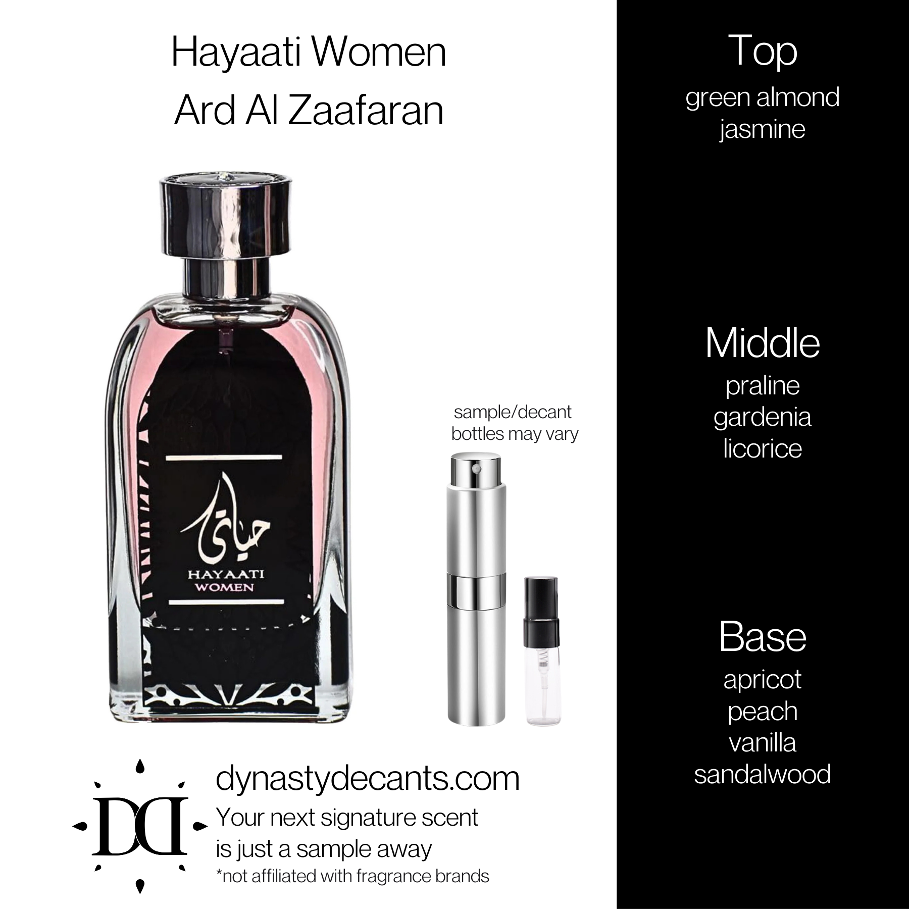 Hayaati Women by Ard Al Zaafaran | Fragrance Sample | Decant