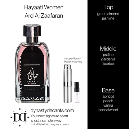 Hayaati Women by Ard Al Zaafaran | Fragrance Sample | Decant