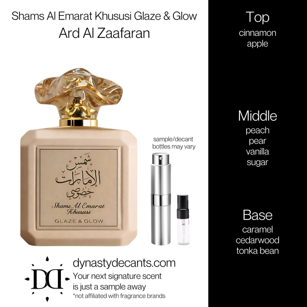 Shams Al Emarat Khususi Glaze & Glow by Ard Al Zaafaran | Fragrance Sample | Decant