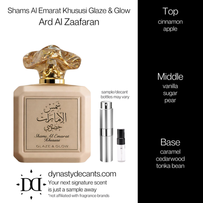 Shams Al Emarat Khususi Glaze & Glow by Ard Al Zaafaran | Fragrance Sample | Decant