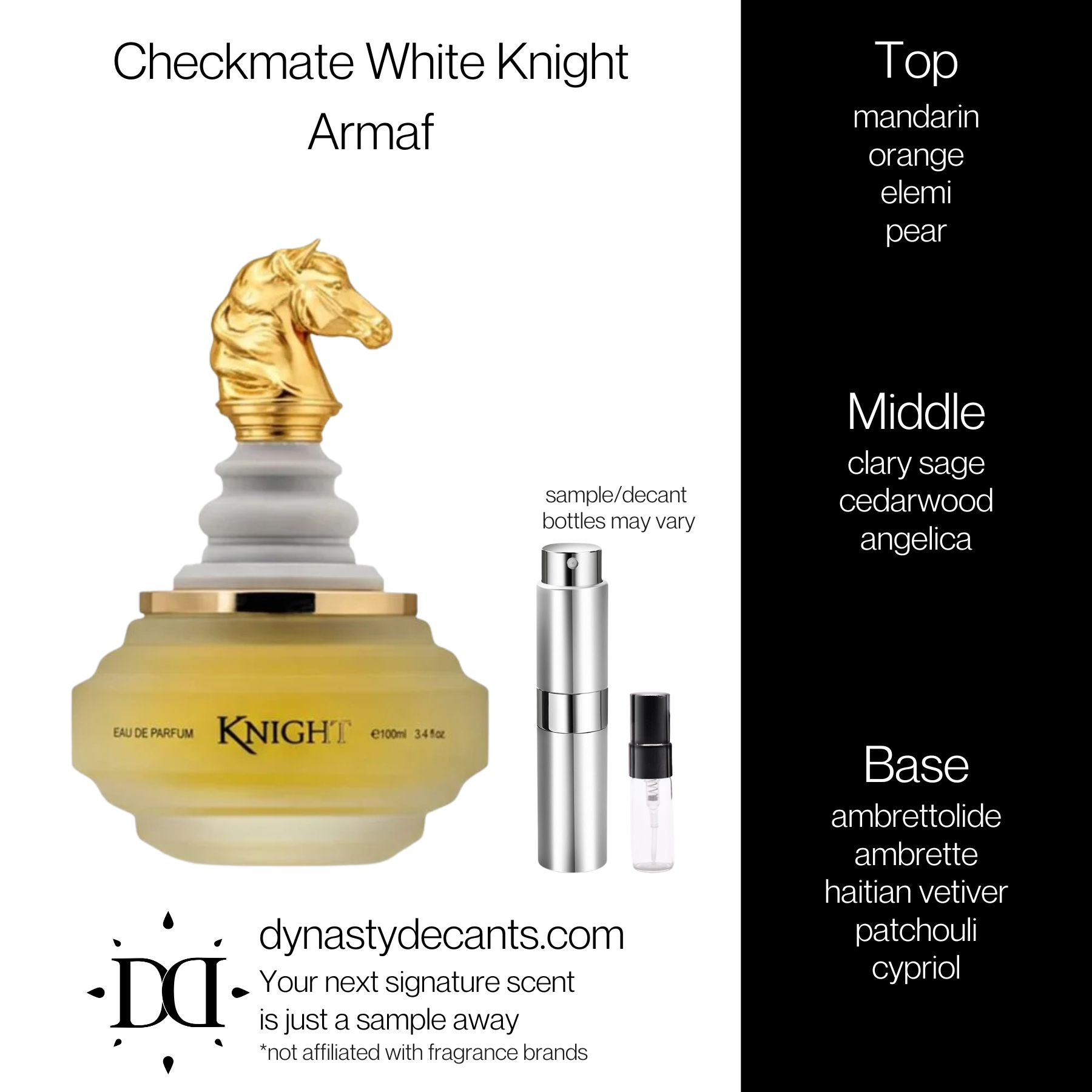 Checkmate White Knight by Armaf | Fragrance Sample | Decant