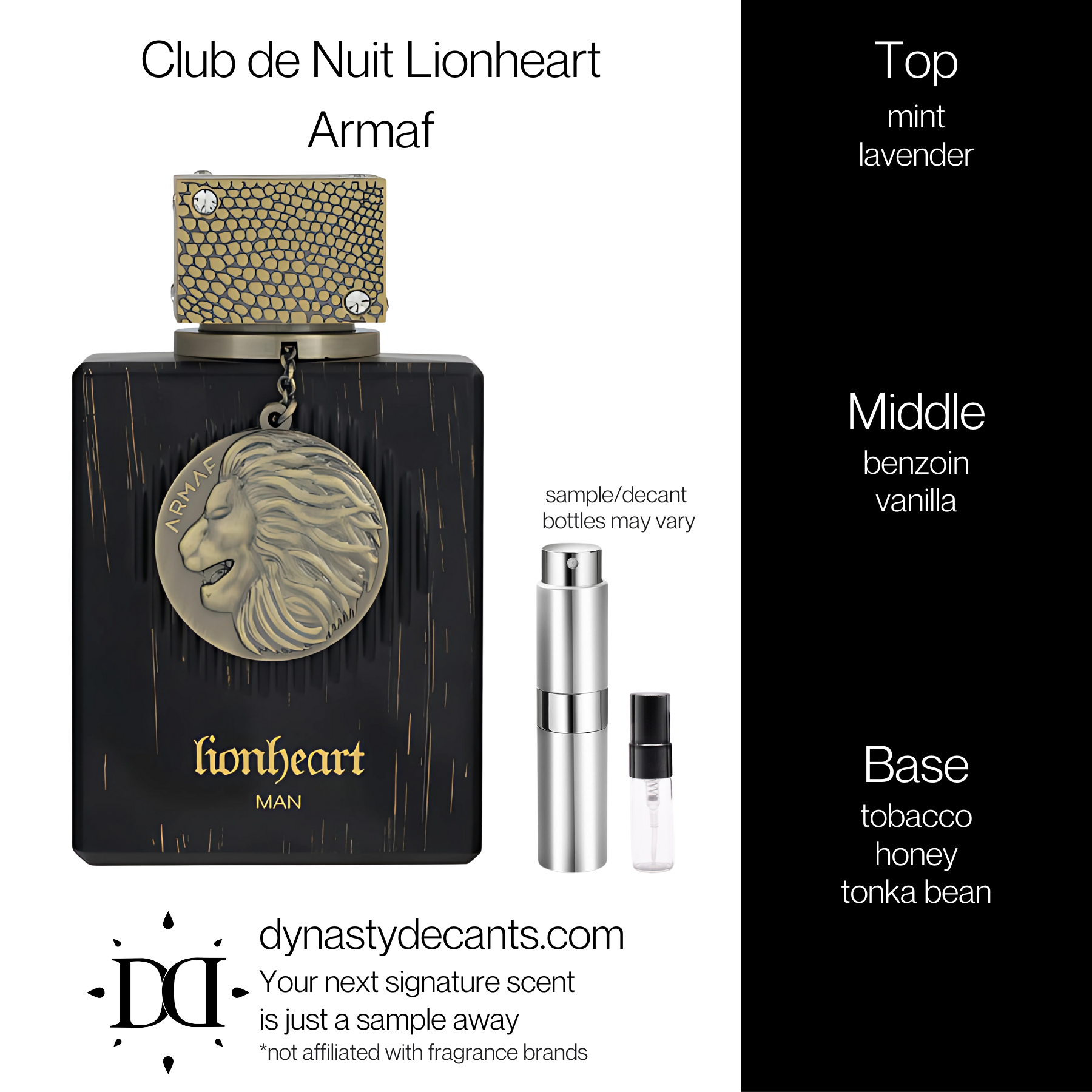 Club De Nuit Lionheart Man by Armaf | Fragrance Sample | Decant