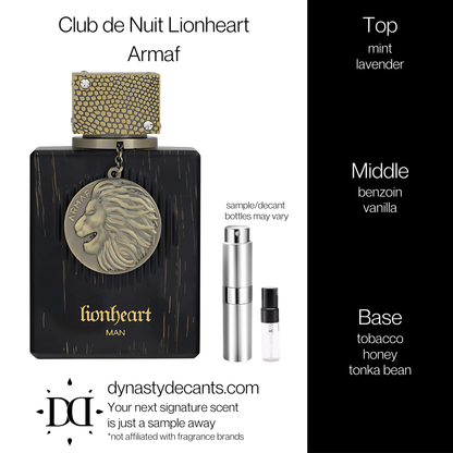 Club De Nuit Lionheart Man by Armaf | Fragrance Sample | Decant