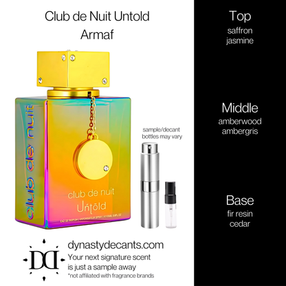 Club De Nuit Untold by Armaf | Fragrance Sample | Decant
