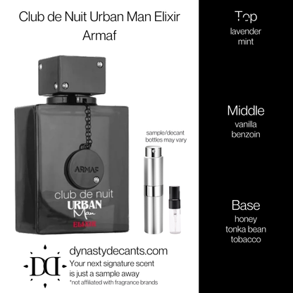 Club De Nuit Urban Elixir by Armaf | Fragrance Sample | Decant