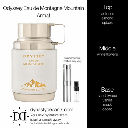 Odyssey Eau de Montagne Mountain by Armaf | Fragrance Sample | Decant