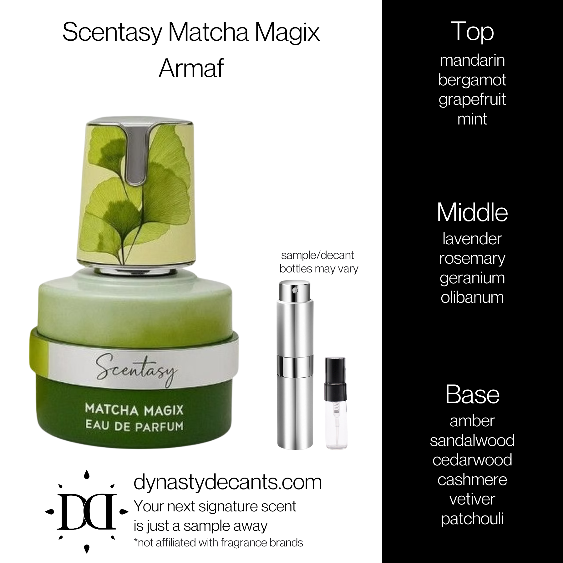 Scentasy Matcha Magix by Armaf | Fragrance Sample | Decant
