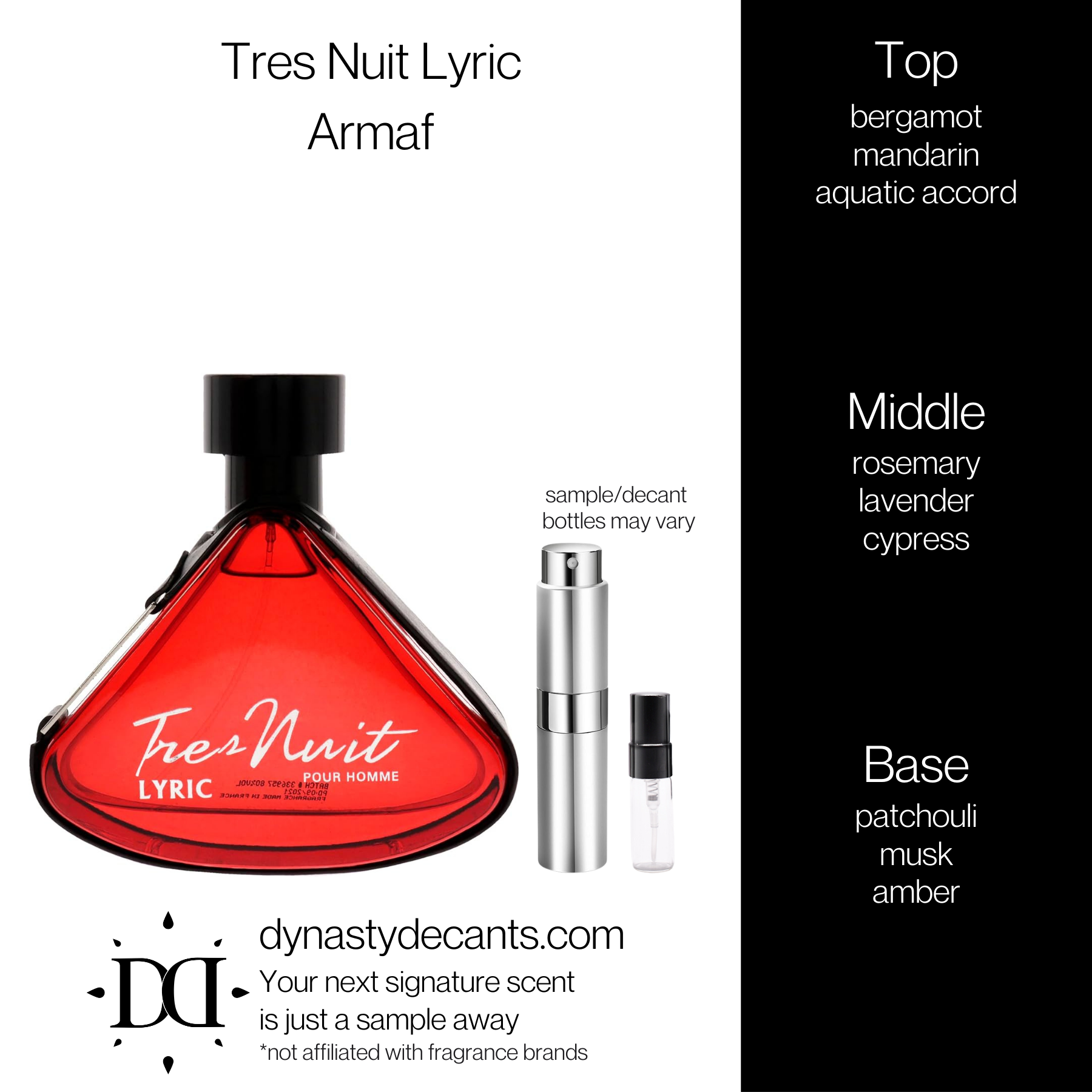 Tres Nuit Lyric by Armaf | Fragrance Sample | Decant