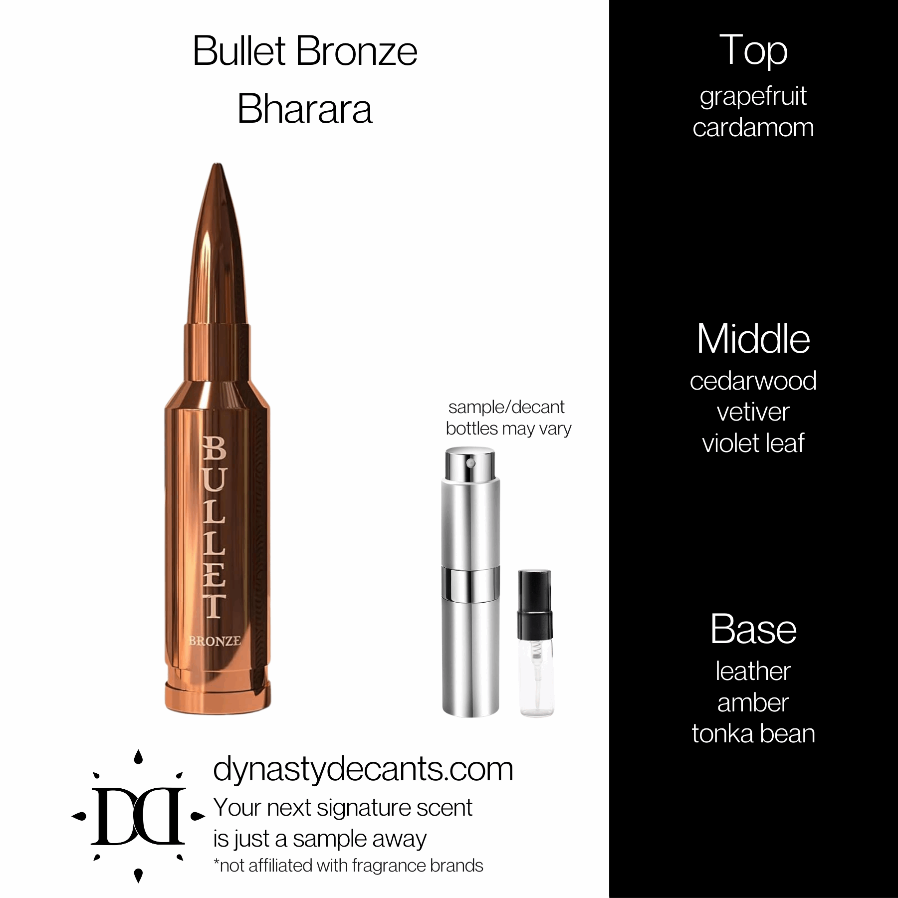Bullet Bronze by Bharara | Fragrance Sample | Decant