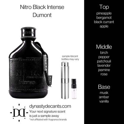 Nitro Black Intense by Dumont | Fragrance Sample | Decant
